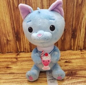 Disney Wreck It Ralph Cat Blue Plush Stuffed Animal Milkshake 10 Inch